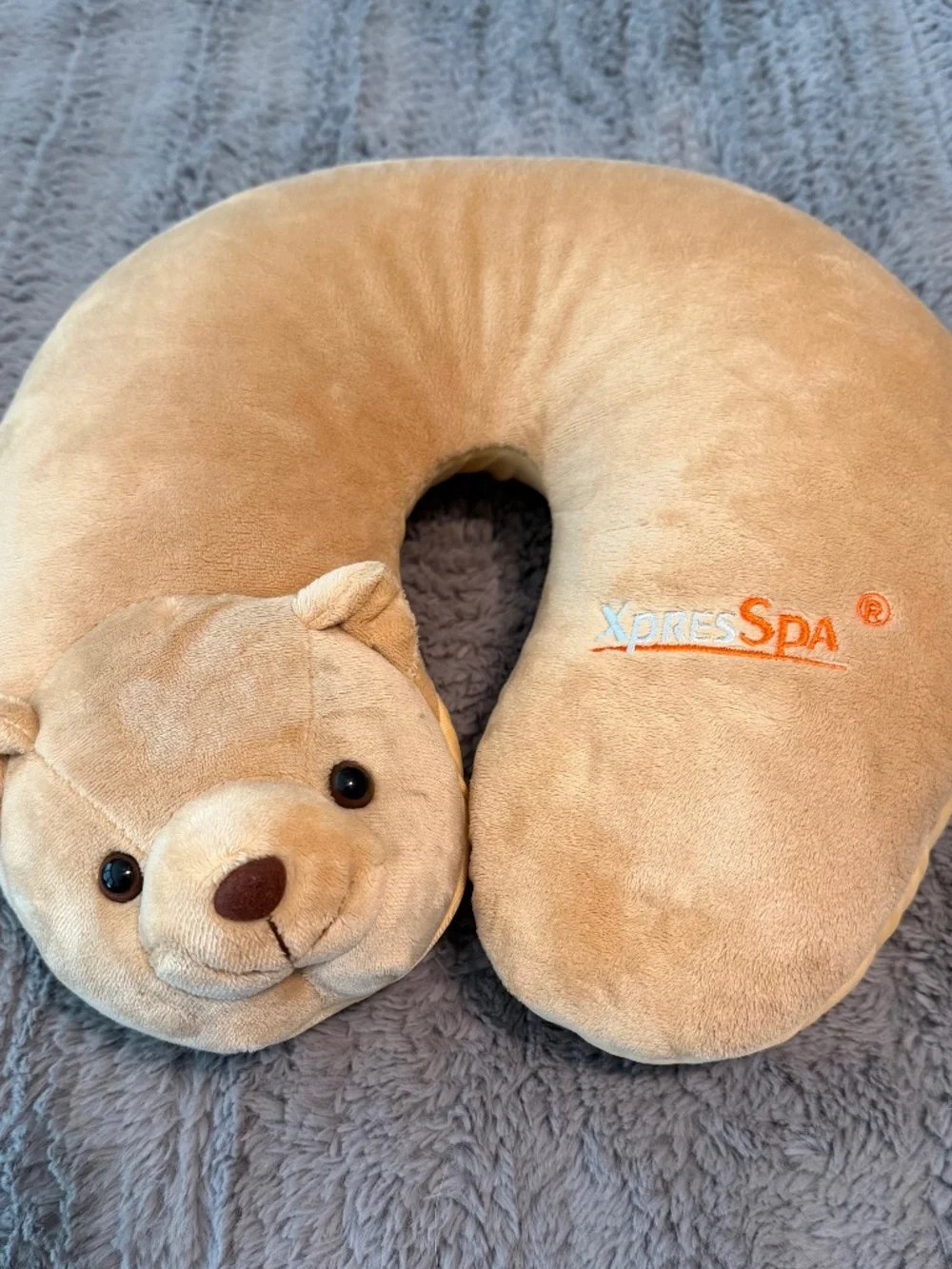 XpresSpa Bear Travel Neck Pillow Plush - Like New